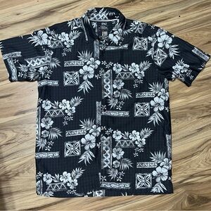 Quicksilver  Black & White Floral Hawaiian Shirt - Men